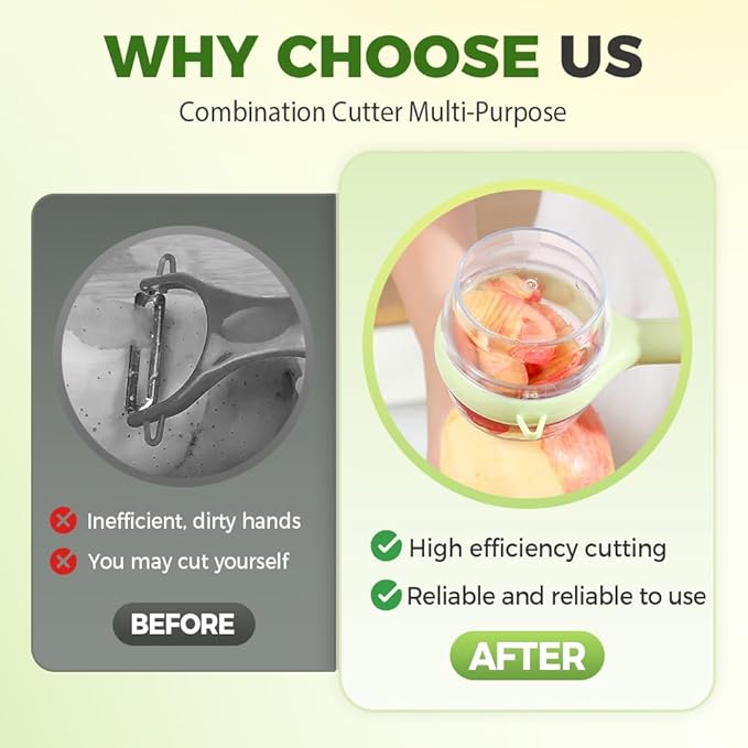 3 in 1 Peeler with Container, 2025 New Stainless Steel Peelers with Container with Handle Fruit Knife, Multifunctional Vegetable Peelers for Home Kitchen (Green)