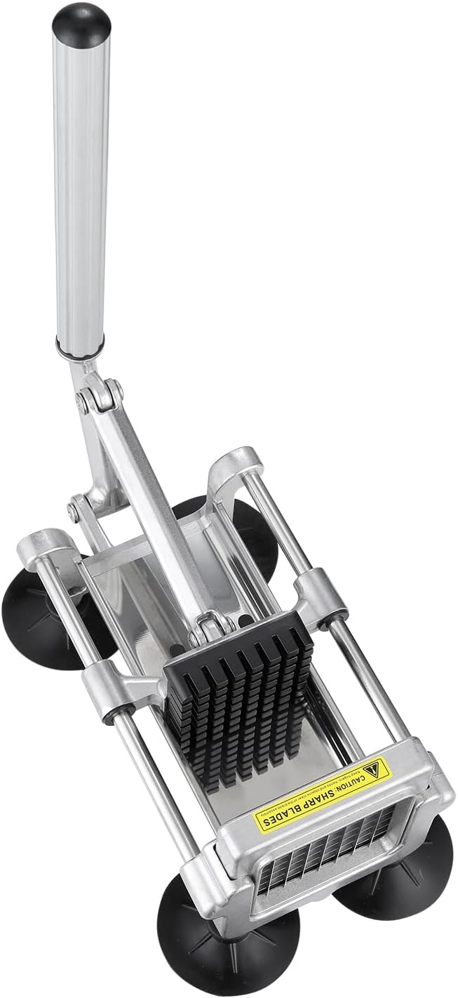 VEVOR French Fry Cutter, Potato Slicer with 1/2", "3/8", "1/4 Stainless Steel Blades, Manual Potato Cutter Chopper with Suction Cups, Great for Potato, French Fries, Cucumber, Vegetables, Carrot