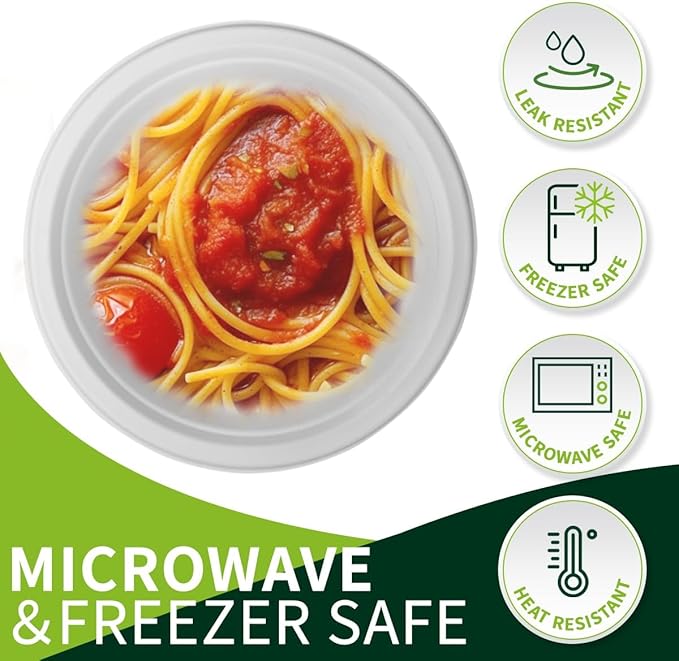 7 Inch Compostable Paper Plates 【White 150 Pack】, 100% Sugarcane Bagasse Small Dessert Plates, Bulk Disposable Plates, Sturdy Heavy Duty, Biodegradable Dinnerware for Party, Picnic, BBQ