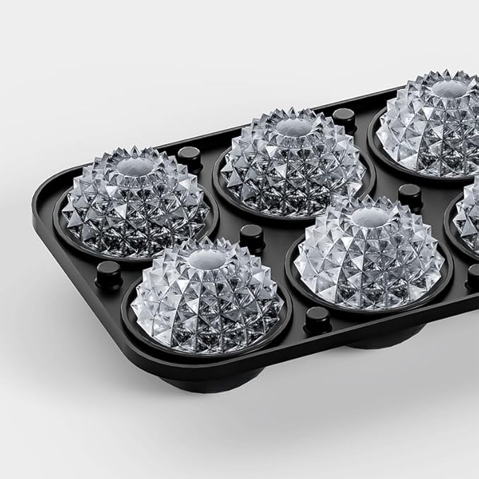 Bangp Large Ice Cube Tray for Whiskey,Perfect Etched Ice Cubes, Big Ice Cube Mold for Cocktails,Whiskey (Etched Sphere)