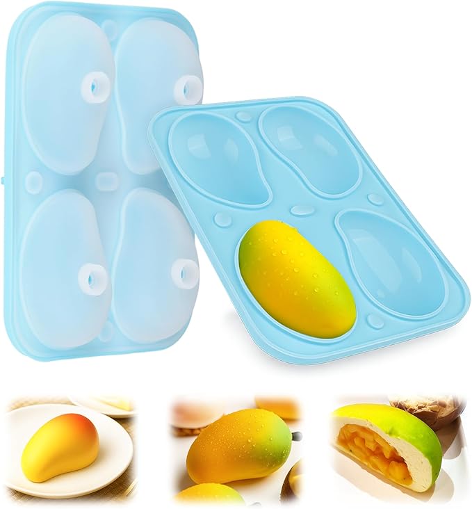 Palksky Mango Silicone Molds, 3D Fruit Pastry Molds for Chocolate, Candy, Ice Cream, Pudding, Jelly, Bakeware, Mousse Cakes Baking Supplies