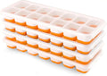 Ice Cube Trays 4 Pack, Airabc Silicone Ice Cube Trays with Removable Lid, Easy-Release Flexible 14-cube Ice Trays, LFGB Certified and BPA Free, Stackable Ice Trays with Covers for Cocktail, Freezer