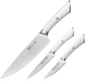 Cangshan ELBERT Series German Steel Forged Starter Knife Sets (White, 3-Piece)