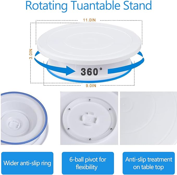 722pcs Cake Decorating Kit - Baking Supplies with Springform Pans, Cake Rotating Turntable, Icing Piping Bags and frosting Tips Set - Cake Decorating Tools for Beginners