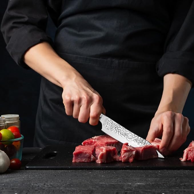 Chef Knife Starter 8 inch Super Sharp Chef's Knife Home Cook Kitchen Knife Premium Carbon Stainless Steel Universal knife with Ergonomic Wooden Handle in Gift Box