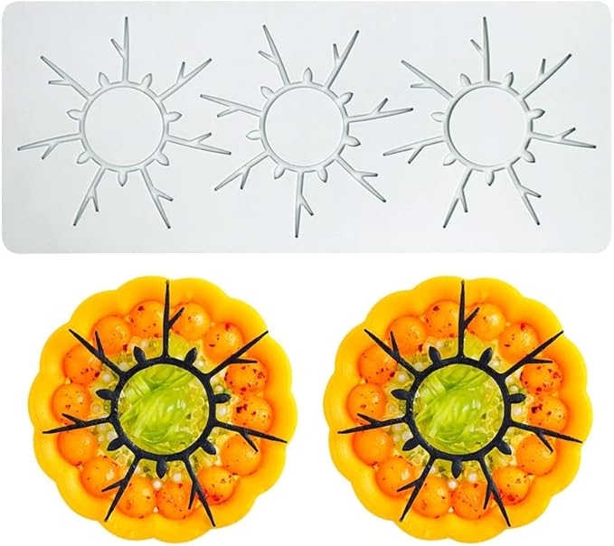 Hollow Leaf Silicone Mold Chocolate Candy 3D Hollow Leaf Candy Mold Food Cooking Meals Decorations Fondant Mold Polymer Clay Molds (Sun S_10.08x4.12x0.12inch)