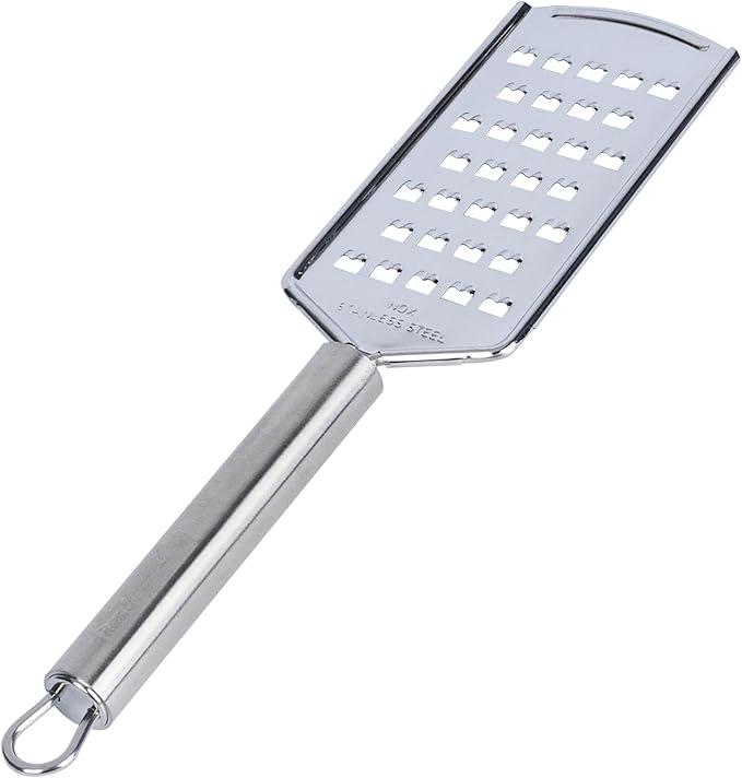 Restaurantware-German Standard Coarse Handheld Graters, 24 Flat Cheese Graters - Dishwashable, Durable, Stainless Steel Food Grater With Handle, Suitable For Potato, Carrot, Hard Cheese, And, More