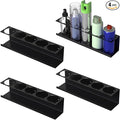 sogiv 4 Pack Spray Can Holder Organizer, Wall-Mounted Steel Spray Bottle Rack, Tool Box Storage Rack, 5 Cans Metal Paint Can Organizer for Garage, Workspace, Shop, Home or Tool Trailer, Black
