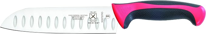 Mercer Culinary Millennia Colors 5-Piece Magnetic Board Set with Red Handles, Acacia