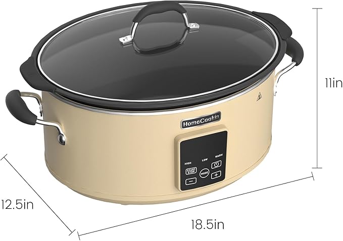 HOMECOOKIN Slow Cooker, Extra Large 10 Quart Digital Programmable Slow Cookers with Timer, Dishwasher Safe Glass Lid & Crock, Kitchen Appliance for Families and Gatherings, Oatmeal
