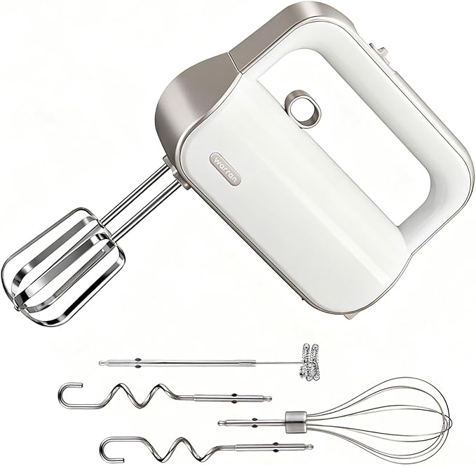 4-in-1 Electric Hand Mixer for Baking, Cooking and Coffee Drinks(Champagne Gold)