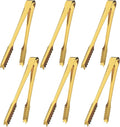 6 Pcs Ice Tongs Stainless Steel 6 Inch with Serrated Teeth Durable Serving Metal Tongs for Kitchen, BBQ, Buffet & Party Secure Grip Mini Tongs for Ice Cubes, Sugar, Salad，Appetizers