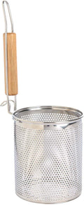 Helen’s Asian Kitchen Deluxe Spider Strainer | Heavy-Duty Stainless Steel Basket with Sustainable Wood Handle for Deep Frying and Large Batch Cooking