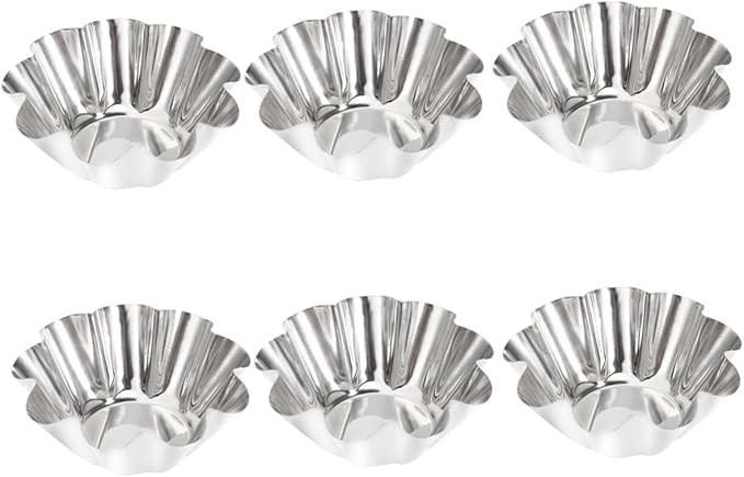 Unomor Pcs Stainless Steel Sauce Dish Egg Tart Tins Egg Tart Shell Baking Pan Puto Molder Filipino Baking Supplies Dish Mini Paper Cups Mold Cake Portuguese s