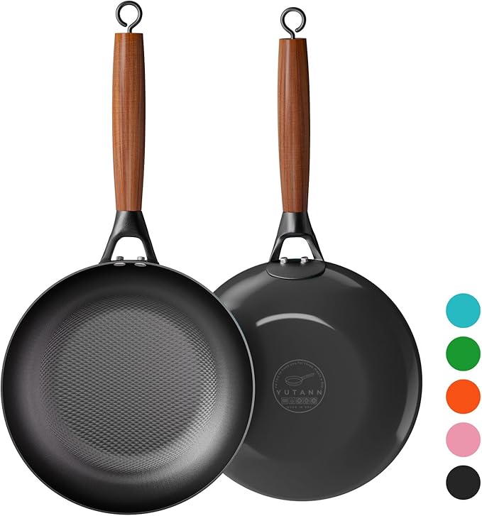 YUTANN 12 Inch Cast Iron Skillet, Pre-Seasoned Frying Pan with Diamond-Textured for Oil-Saving Cooking, Nonstick & Non-Toxic, PFAS/PFOA-Free, Easy to Clean