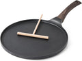 SENSARTE Nonstick Crepe Pan, Swiss Granite Coating Dosa Pan Pancake Flat Skillet Tawa Griddle 10-Inch with Stay-Cool Handle, Induction Compatible (Black)