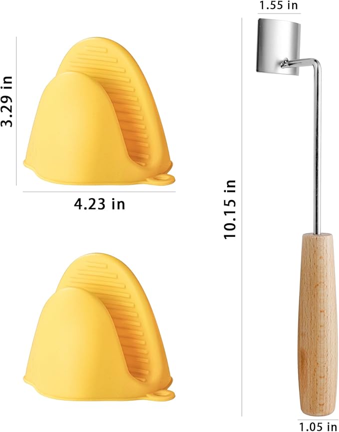 Corn Peeler for Corn on The Cob Corn Cutter Peeling Tool with Gloves (4 Stainless Steel Peelers, 2 Yellow Gloves)