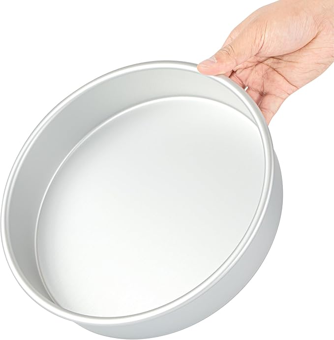 Restaurantware-Met Lux 9 x 2 Inch Straight-Sided Baking Tin, 1 Round Cake Pan - Oven-Ready, Freezable, Anodized Aluminum Round Baking Pan, Greaseproof, For Layer Birthday Cake
