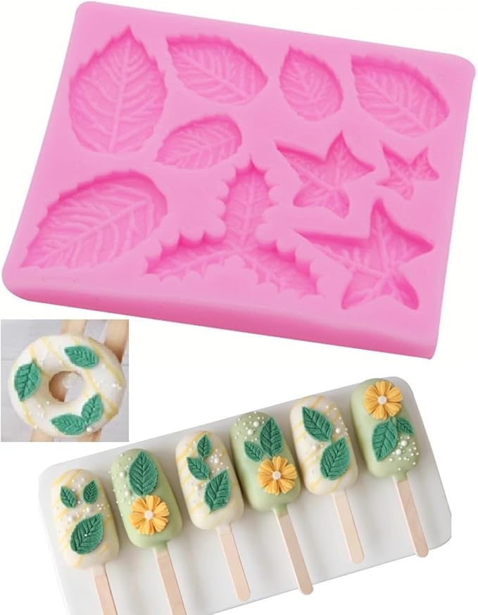 Leaf Silicone Mold Maple Leaf Candy Molds Fern Leaves Fondant Molds for Cake Decoration Polymer Clay