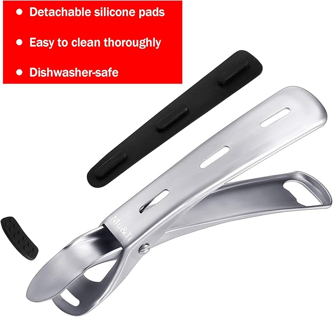 Mu&Ti Hot plate gripper For Instant Pot accessories, For Microwave, Oven,Toaster (Safe for Air Fryer Pans Gripper,Bowls, Egg Custard, Hot Plates) Stainless Steel Heat-Resistant Kitchen Gripper(Green)