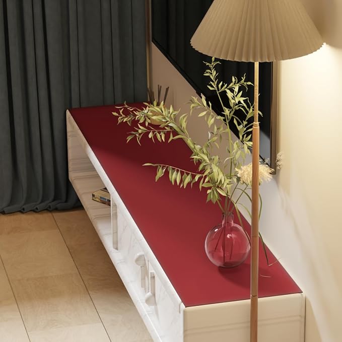 Vanity Cover Top Protector - Can Be Used On Both Sides Waterproof and Easy to Clean Good Flatness Used for Dresser Table(Black+Wine Red 10x60)