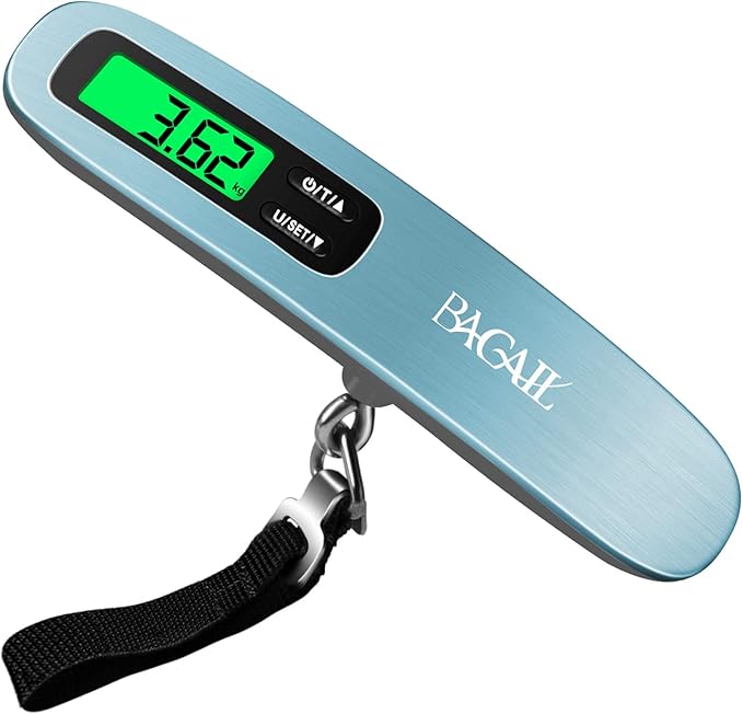 BAGAIL Digital Luggage Scale, 110lbs Hanging Baggage Scale with Backlit LCD Display, Portable Suitcase Weighing Scale, Travel Luggage Weight Scale with Hook, Strong Straps for Travelers