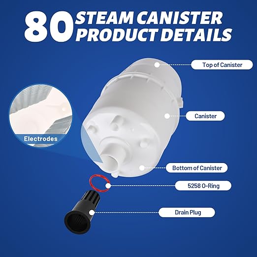 Upgrade 80 Canister Substitute for Aprilaire 80 Replacement Canister, 80 Steam Canister for Aprilaire 800 Replacement Canister OEM, Canister Part No. 80 for Aprilaire 800 801 865 866 Humidifier 1 Pack