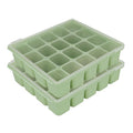 Baby Food Storage Silicone Cubes with Clip-On Lid Freezer Tray Baby Food Soups Purees Ice Safe Design Made in Korea (20cubes 0.8oz, Celadon Green Set of 2)
