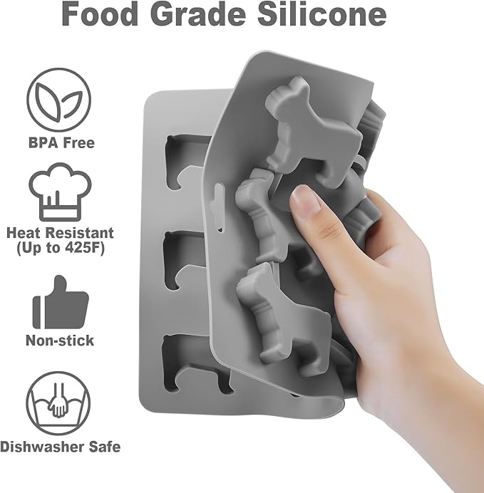 French Bulldog Ice Cube Mold, Fun Shapes Frenchie Bull Dog Ice Cube Tray, Silicone Dog Treat Mold, Cute Novelty French Bulldog Gifts for Baking & Freezing Decor, BPA Free & Heat Resistant