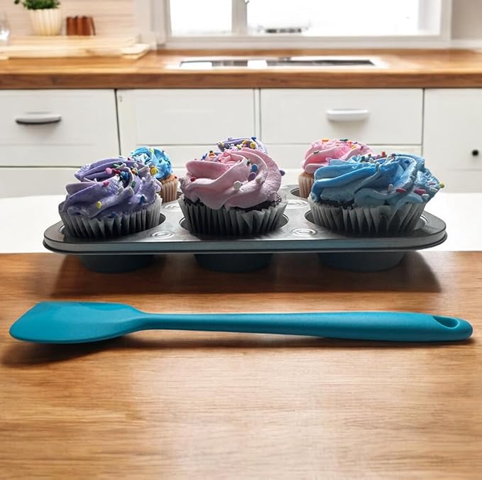 Nonstick 6-Cup Cupcake Baking Pan with Silicone Spatula and 90 Standard Baking Cups - Perfect for Muffins, Cupcakes, and More!