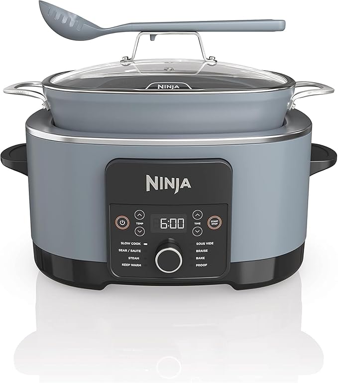 Ninja Foodi PossibleCooker PRO 14-in-1 8.5 Qt Multi-Cooker – Replaces 14 Tools, Nonstick Pot, Glass Lid & Integrated Spoon (Gray)