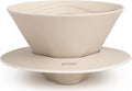 Palatti Dune Porcelain Pour Over Coffee Dripper, Ceramic Pour Over Coffee Maker, Adapt to 185 or 155 Flat Bottom Basket Filters, Medium Flow Rate, Interchangeable Wall and Base, 1-4 cups