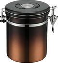 Coffee Canister, Airtight Coffee Container with Date Tracker Lid, Stainless Steel Canister for Kitchen Food Storage (Black-Copper, 16oz)