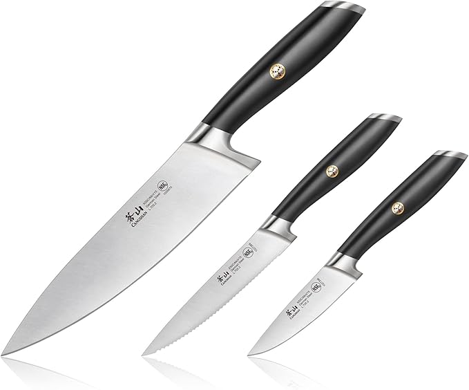 Cangshan L Series 3-Piece Starter Knife Set, Forged German Steel, Black, 1026917