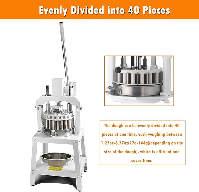 INTSUPERMAI Dough Divider Rounder Machine 30Pcs Manual Hydraulic Dough Divider Pizza Bread Bakery Dough Cutting Machine
