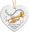 Customized Cornet Player Ceramic Ornament Christmas 2025, Personalized Text/Name/Year Cornet Xmas Tree Ornaments, Music Instrument Themed Xmas Ornament Gift for Him Her, Music Lover Keepsake