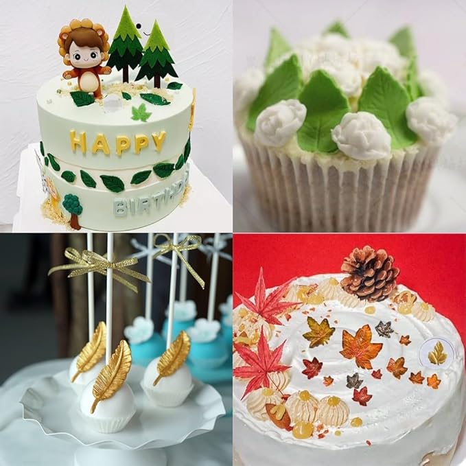 Leaf Silicone Mold Maple Leaf Candy Molds Fern Leaves Fondant Molds for Cake Decoration Polymer Clay