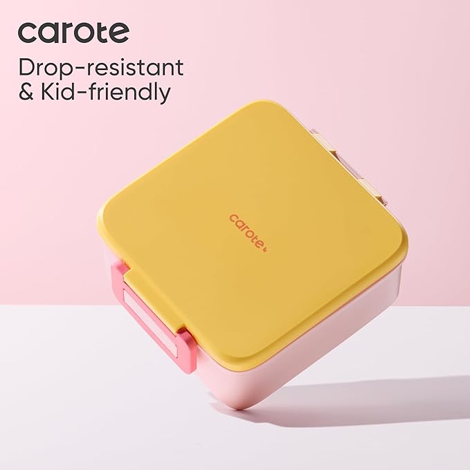 CAROTE Bento Box for Kids, Lunch Box Kids with 8oz Thermos for Hot Food, Lunch Container for Girls Boys, 3 or 5 Compartments with 2 Removable Dividers, BPA Free/Leak Proof/Dishwasher Safe