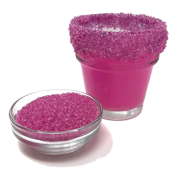 Snowy River Pink, Cocktail & Margarita Sugar Rimmer - Vibrant Color Glass Rimming Sugar with Medium Crystal Texture - 8oz