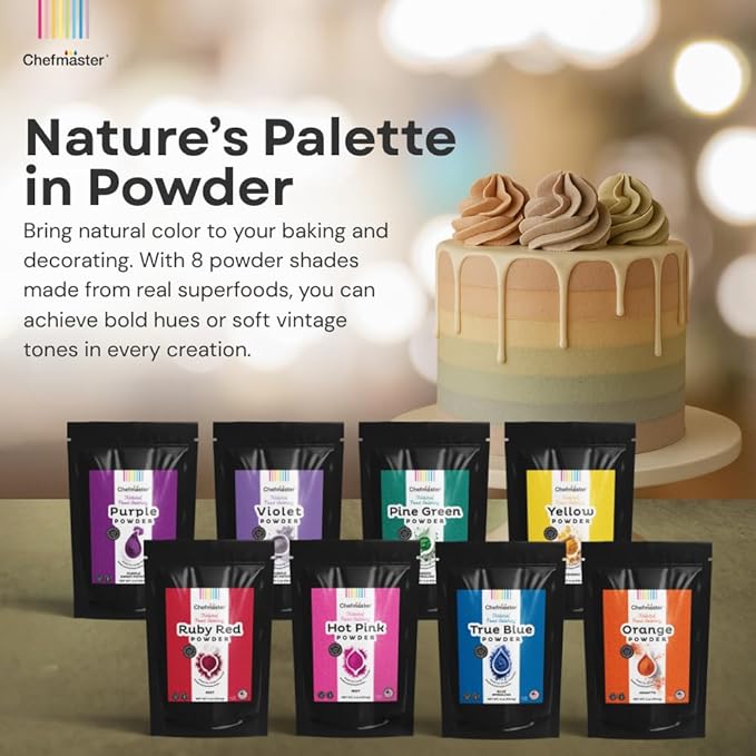 Plant-Based Natural Food Color Powder by Chefmaster, No Artificial Dyes, Beet Juice Powder for Icing, Fondant, Buttercream & Decorating, Quality Crafted in California USA, Hot Pink, 4 oz