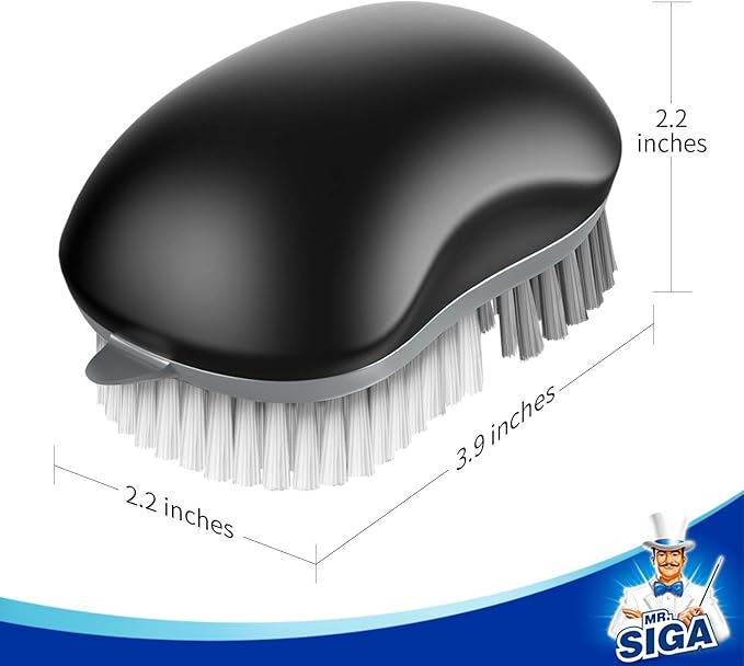 MR.SIGA Fruit and Vegetable Cleaning Brush with Non Slip Comfortable Grip, Pack of 2, Black