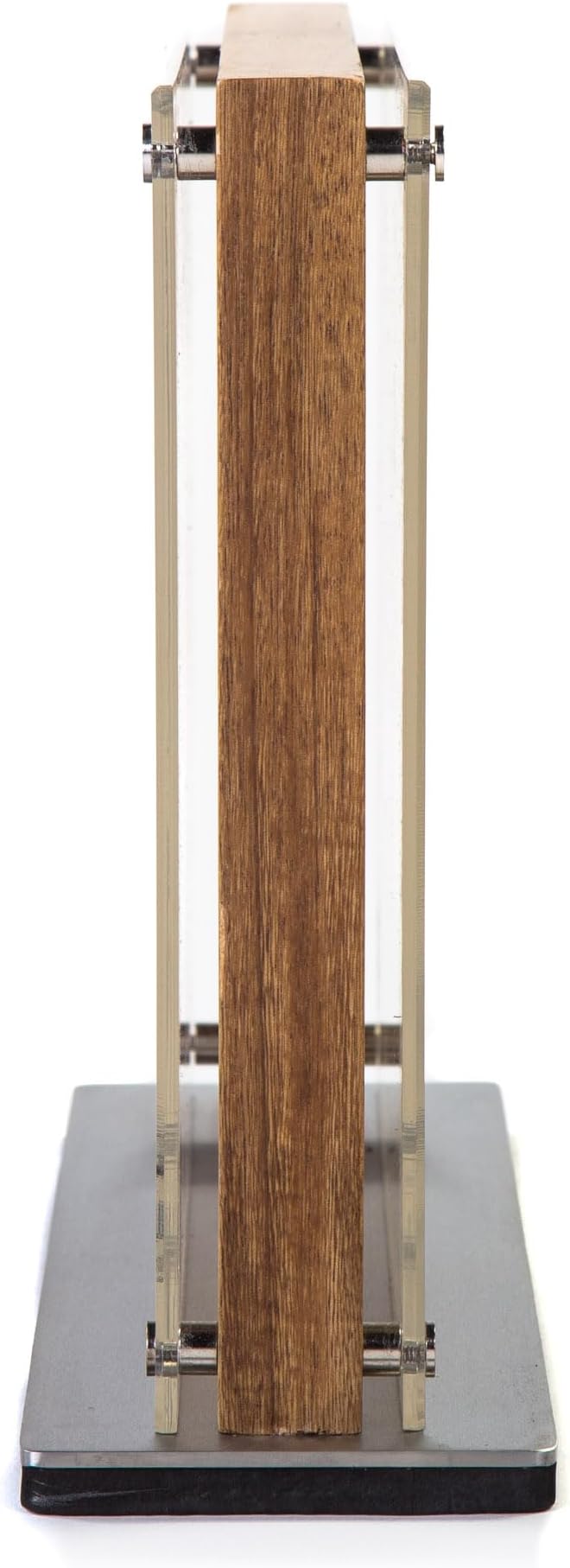 Schmidt Brothers - Acacia Downtown Magnetic Knife Block, Acacia Hardwood and Acrylic Shield, Universal Cutlery Storage For 16-18 Knives