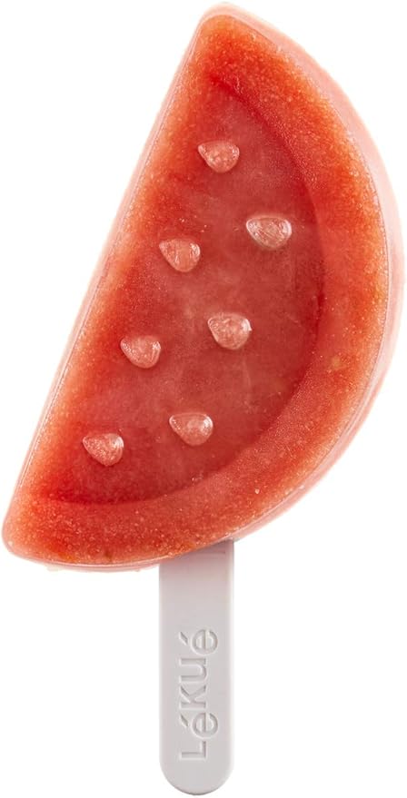 Lékué Set of 4 Tropical Popsicle & Ice Cream Molds + Sticks & Lids | Fun Shape Homemade Freezer Ice Pops | Flexible Platinum Silicone for Easy Fill & Unmold | Reusable & Dishwasher Safe| Multicolor