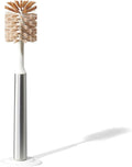 Ionic Bottle Brush, Magnetized to Stand Upright, Stainless Steel with Replaceable Head, Silver