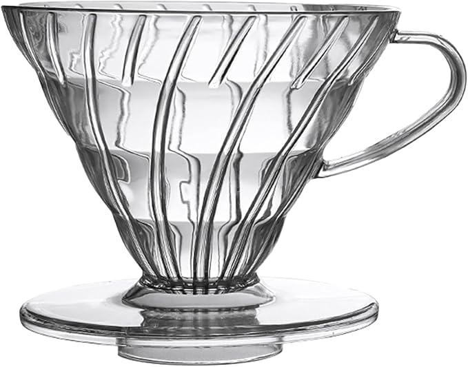 Pour Over Coffee Maker, Single Cup Coffee Dripper, Manual Porcelain Slow Brewing Accessories for Travel, Camping, Office, Home, Cafe, Coffee Gifts (Clear, Large)