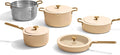 Our Place 11-Piece Essentials Complete Cookware Set - Ceramic Fry Pan, Saucepan, Sauté Pan, Stock Pot, Strainer Basket & Rack Storage | Thermakind™ Nonstick, Oven Safe up to 450°F | Cream