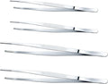 Yaomiao 4 Packs 12 Inch 10 Inch Bar Tweezers Silver Cocktail Tongs Long Garnish Tweezers Stainless Steel Bartender Kitchen Cooking Tongs for Cocktail Food Fruit Korean BBQ Bartender Chef, Multi-use
