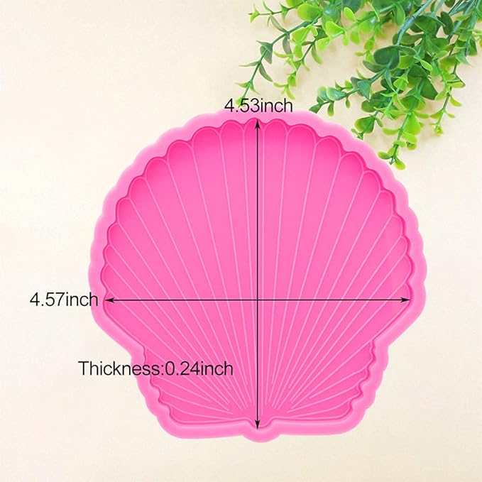Silicone Coaster Mold for Resin - Seashell Shape DIY Epoxy Cup Mat Maker, Wine Glass Holder, Agate Style Home Decor Craft Project