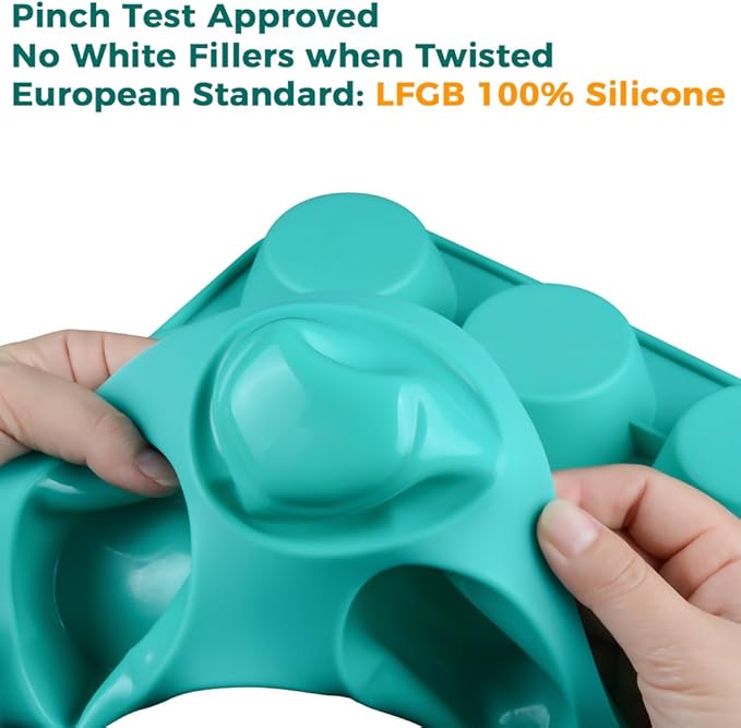 Silicone Muffin Pan Set, Cupcake Pans 12 Cups Silicone Baking Molds, Food Grade, Pinch Test Approved, Pack of 2