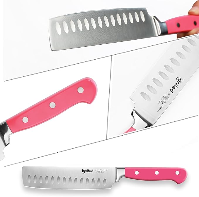 Nakiri Knife, 6.7 Inch, German High Carbon Steel, ABS Handle, Vibrant Colors, Cleaver, Gift Box